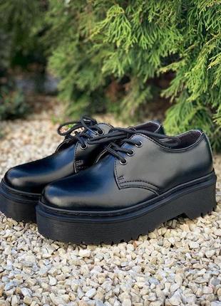 Женские  туфли dr. martens 1461 mono black platform2 фото