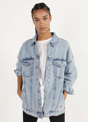 Оверсайз denim пиджак / куртка bershka9 фото