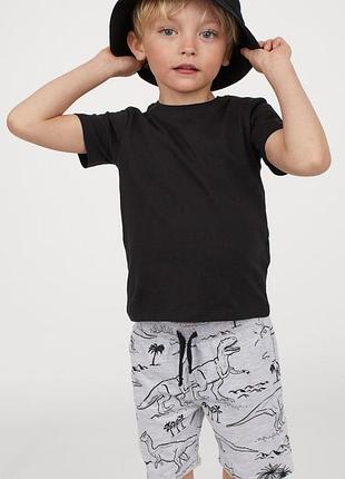 Трикотажні шорти сірого кольору з динозаврами від h&m