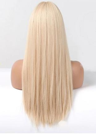 Парик блондинка с челкой, парик длинные прямые волосы
