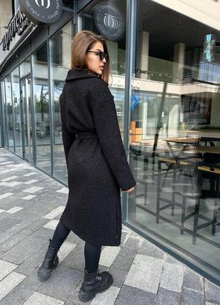 Черное классическое стильное пальто3 фото