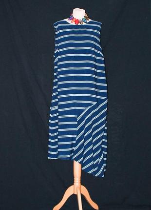 Батал 20 платье сарафан с асимметричным низом свободное легкое2 фото
