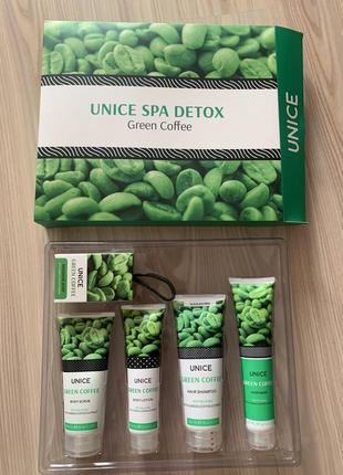 Набор для ухода за волосами и телом unice detox green coffee