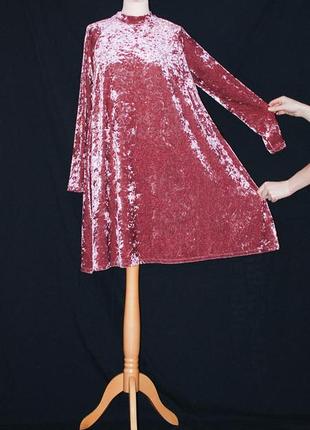 Новое нарядное бархатное велюровое платье с рукавом клешное расклешенное колокольчиком.1 фото