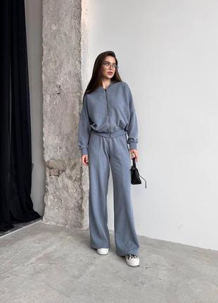 ❗️ не кашлатиться ❗️ 100% хлопок петля спортивный костюм кофта на молнии и брюки широкие