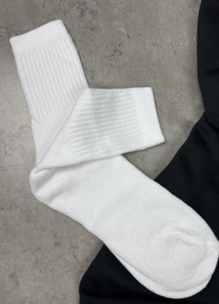 Шкарпетки білі махрові з середини, мʼякі з довгою резинкою