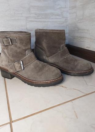 Ботинки h&m из натуральной замши серого цвета р.37