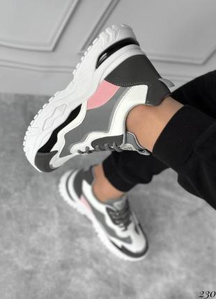 Кросівки жіночі сіро-білі4 фото