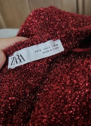 Новый блестящий красный свитер с открытой спиной zara с биркой8 фото