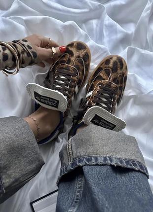 Короссовки adidas samba leopard, кроссы, кеды кроссовки леопардовые коллаборация wales bonner "pony leo"2 фото