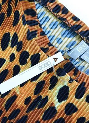 Вільне плаття плісе з леопардовим принтом asos8 фото
