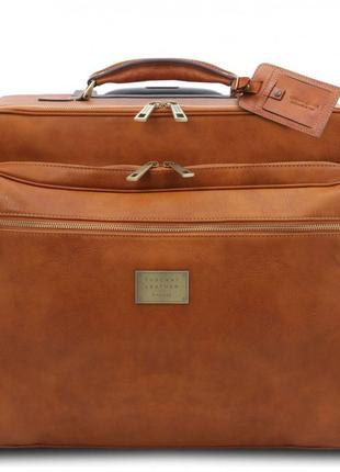 Кожаная салонная сумка чемодан пилота varsavia tuscany leather tl141888 (телесный)