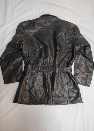 Актуальная, стильная и эффектная винтажная куртка косуха из натуральной кожи8 фото