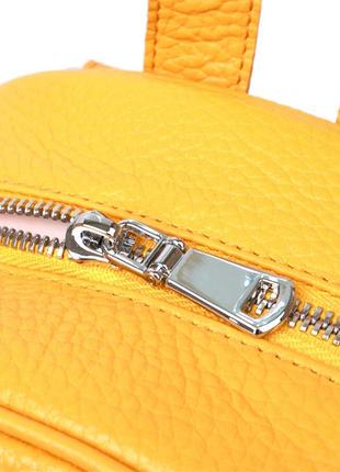 Яркий женский рюкзак из натуральной кожи shvigel 16321 желтый6 фото