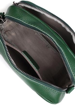 Модная женская сумка кросс-боди из натуральной кожи vintage 22296 зеленая4 фото