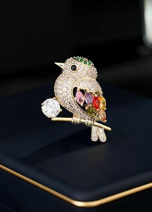 Брошка пташка сяюча