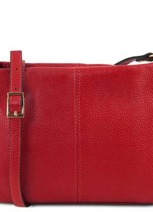Жіноча шкіряна сумка через плече tl141720 tuscany leather (lipstick red)1 фото