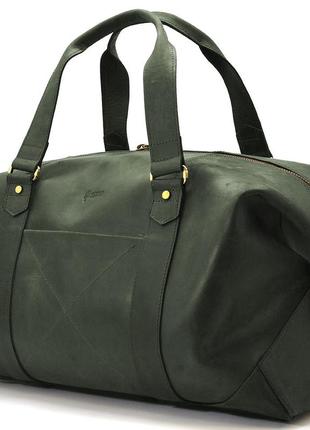 Шкіряна дорожня спортивна сумка-тревел tarwa re-0320-4lx зелена