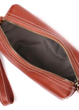 Оригінальна жіноча сумка з двома ременями з натуральної шкіри vintage 22273 коричневий4 фото