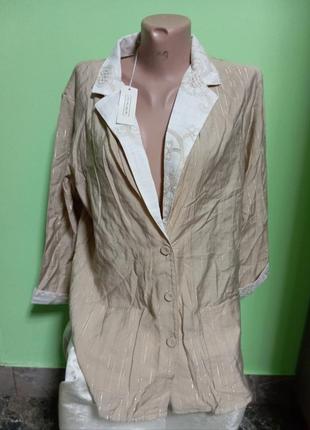 Блуза пиджак женская с золотой нитью1 фото