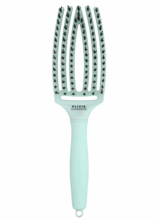 Щітка для волосся комбінована olivia garden finger brush combo medium nineties fizzy mint (green)1 фото