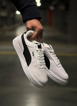 Классические спортивные мужские кроссы в стиле puma ca pro white black2 фото