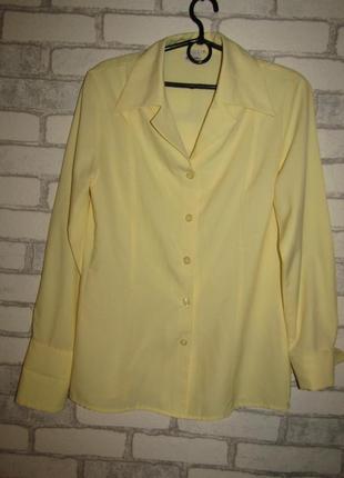 Желтая классическая рубашка м-381 фото