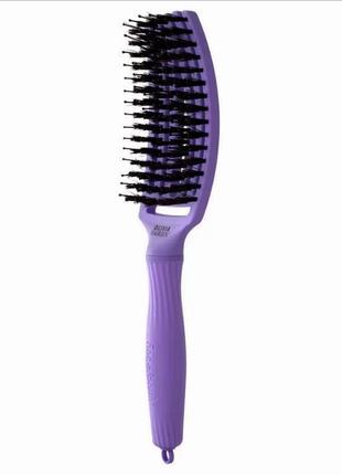 Щетка для волос комбинированная olivia garden finger brush combo medium nineties grape soda (purple)3 фото