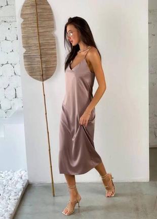 Класична шовкова сукня міді армані плаття однотонне2 фото