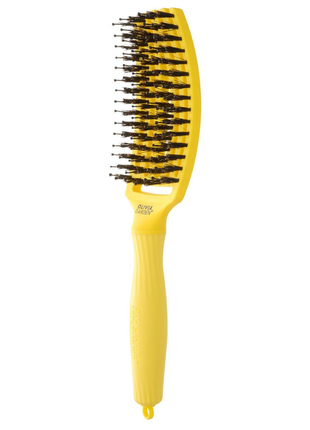 Щітка для волосся комбінована olivia garden finger brush combo medium nineties sweet lemonade3 фото