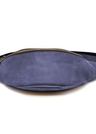 Напоясная сумка синяя из натуральной кожи rk-3035-3md tarwa4 фото