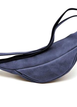 Напоясная сумка синяя из натуральной кожи rk-3035-3md tarwa6 фото