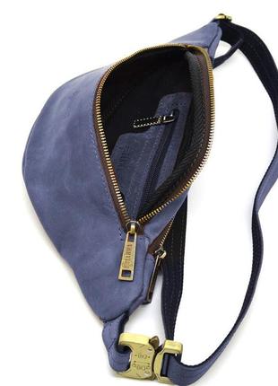 Напоясная сумка синяя из натуральной кожи rk-3035-3md tarwa2 фото