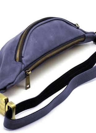 Напоясная сумка синяя из натуральной кожи rk-3035-3md tarwa3 фото