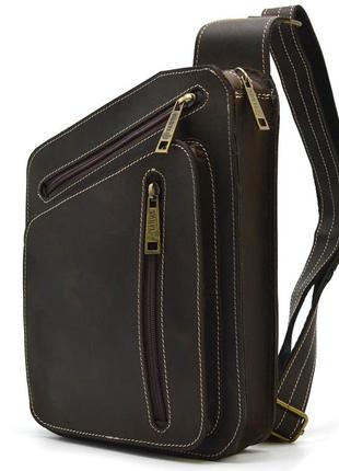 Кожаный рюкзак слинг нагрудная сумка tarwa rc-0096-3md5 фото