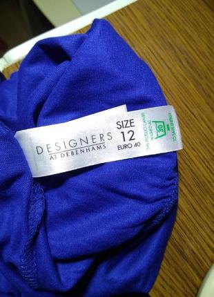 Ультрамариновая футболка/туника с карманом-кенгурушкой и круглым вырезом на спине6 фото
