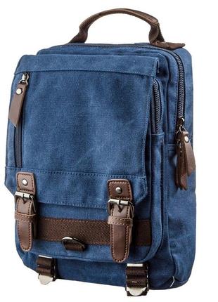 Сумка-рюкзак на одно плечо vintage 20139 синяя1 фото