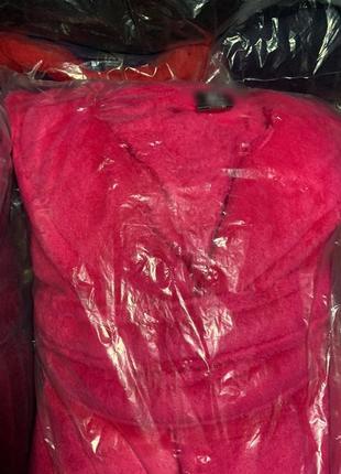 Якісний бордо довгий теплий махровий/плюшевий халат з капюшоном 42-60 є кольори5 фото