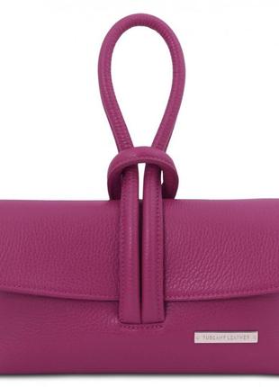Клатч кожаный женский tuscany tl141990 (фиолетовый)