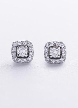 Золоті сережки — пусети 2 в 1 з діамантами 
332011121