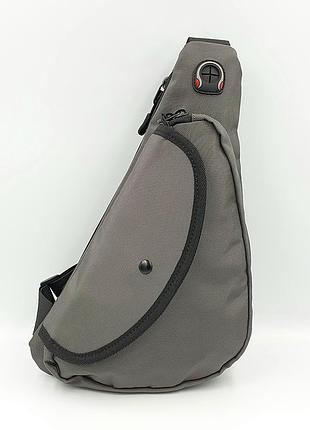 Сумка чоловiча нагрудна сіро-зелений  9020 gray