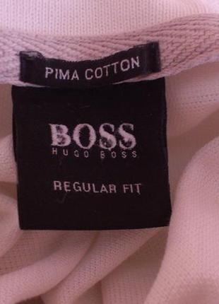Поло чоловіча біле бавовняне polo hugo boss firenze logo regular fit pima cotton р. м🇨🇳4 фото