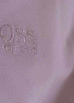 Поло чоловіча біле бавовняне polo hugo boss firenze logo regular fit pima cotton р. м🇨🇳5 фото