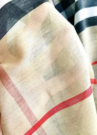 Роскошный большой шарф шаль палантин пашмина в стиле burberry4 фото