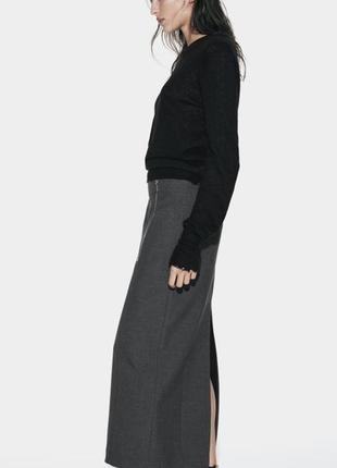Юбка миди с разрезом zara