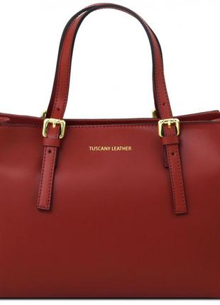 Aura женская кожаная сумка тоут tuscany tl141434 (красный)1 фото