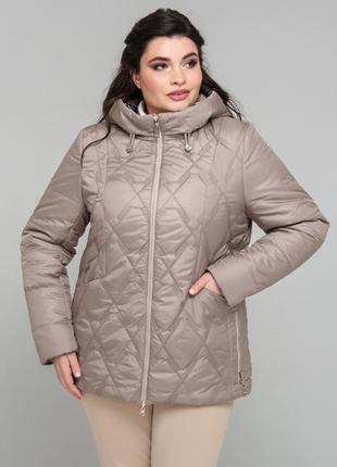 Трендовая женская двусторонняя демисезонная куртка, батальные размеры4 фото