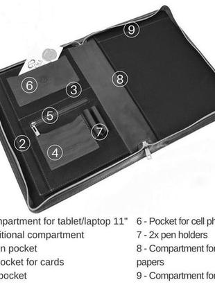 Шкіряна папка для документів a4 candide чорна 5198301 time resistance8 фото