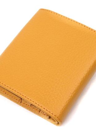 Яркий женский кожаный кошелек с монетницей karya 21376 желтый2 фото
