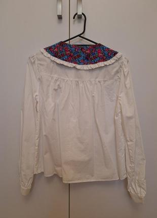 Стильная рубашка блузка zara с воротничком, размер s.10 фото